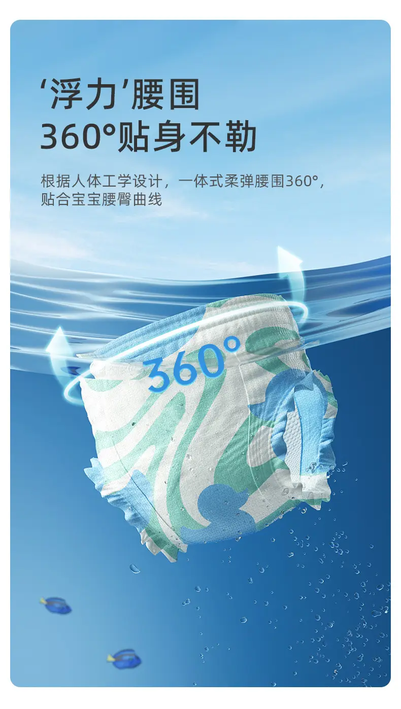Baby Swimming Diaper Disposable Buoyancy Waist Three-Dimensional Guard — feature 6