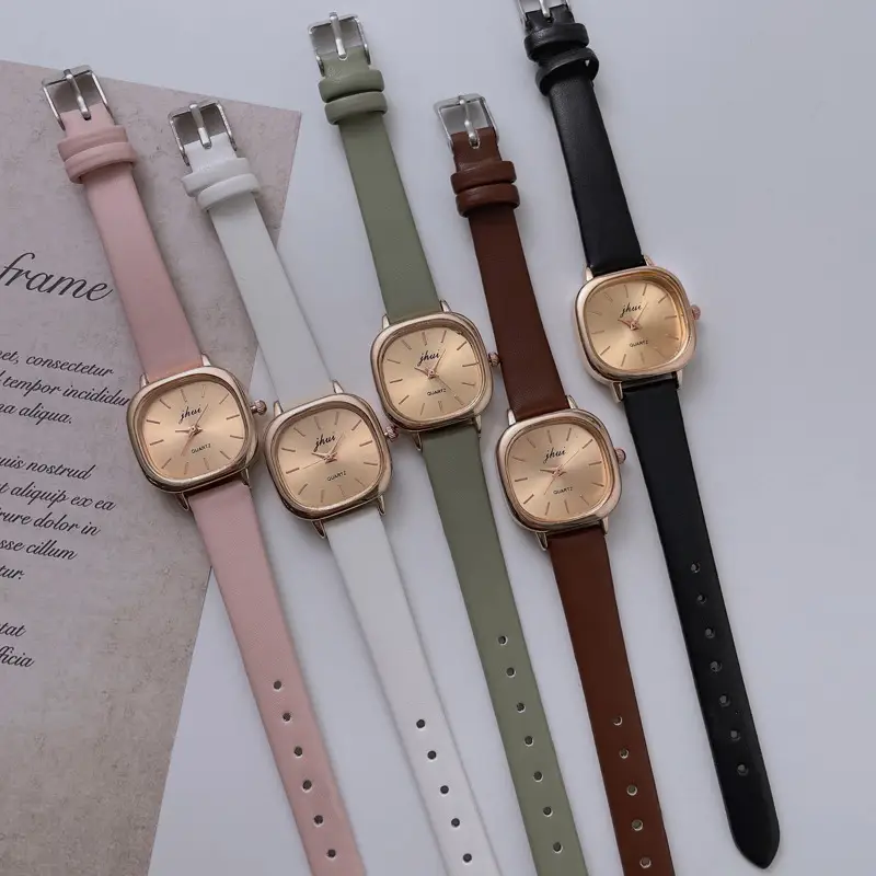 Korean Style Square Watch for Women with Elegant Quartz Band - Image 6