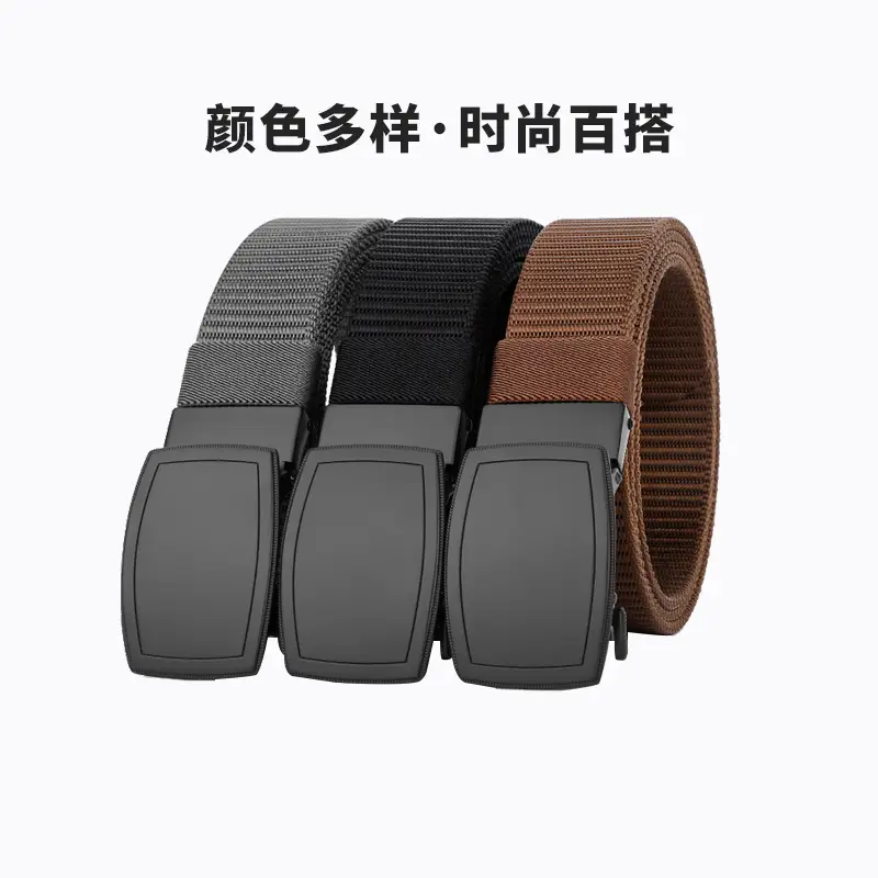 Men's Black Automatic Buckle Belt Casual Tactical Wear - Image 12