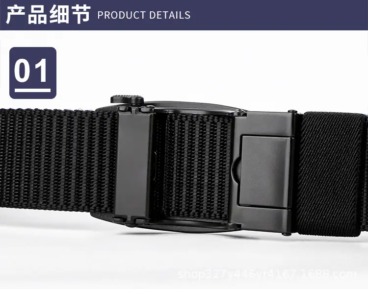 Men's Black Automatic Buckle Belt Casual Tactical Wear β feature 11