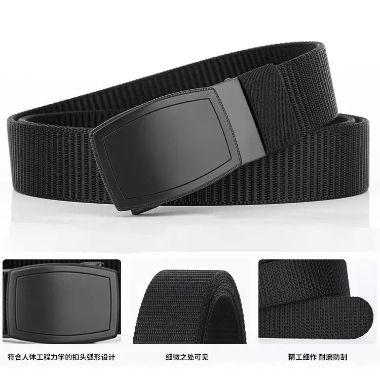 Men's Black Automatic Buckle Belt Casual Tactical Wear β feature 14
