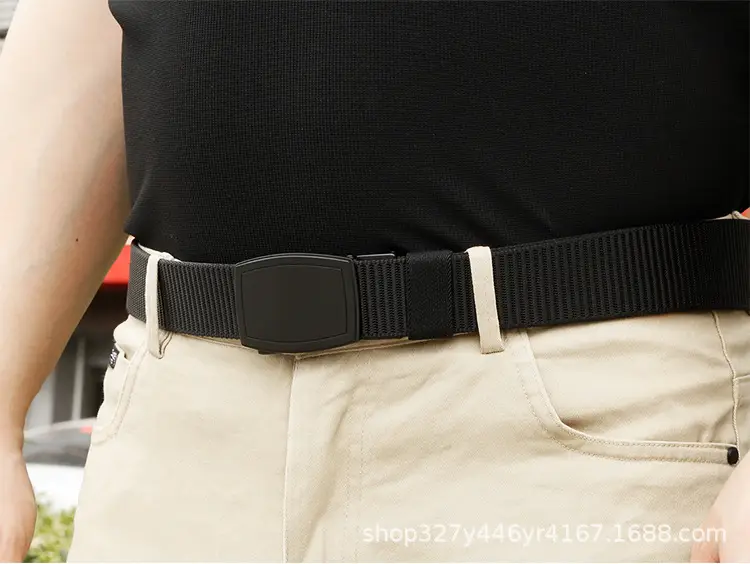 Men's Black Automatic Buckle Belt Casual Tactical Wear β feature 8