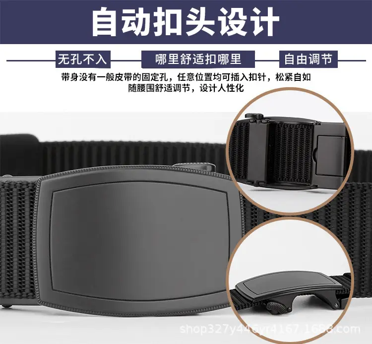 Men's Black Automatic Buckle Belt Casual Tactical Wear β feature 9