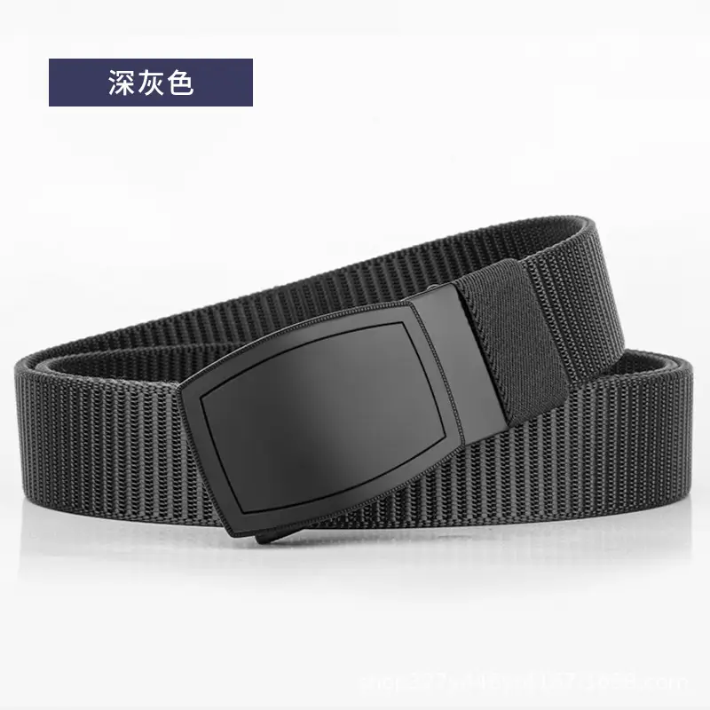 Men's Black Automatic Buckle Belt Casual Tactical Wear - Image 2