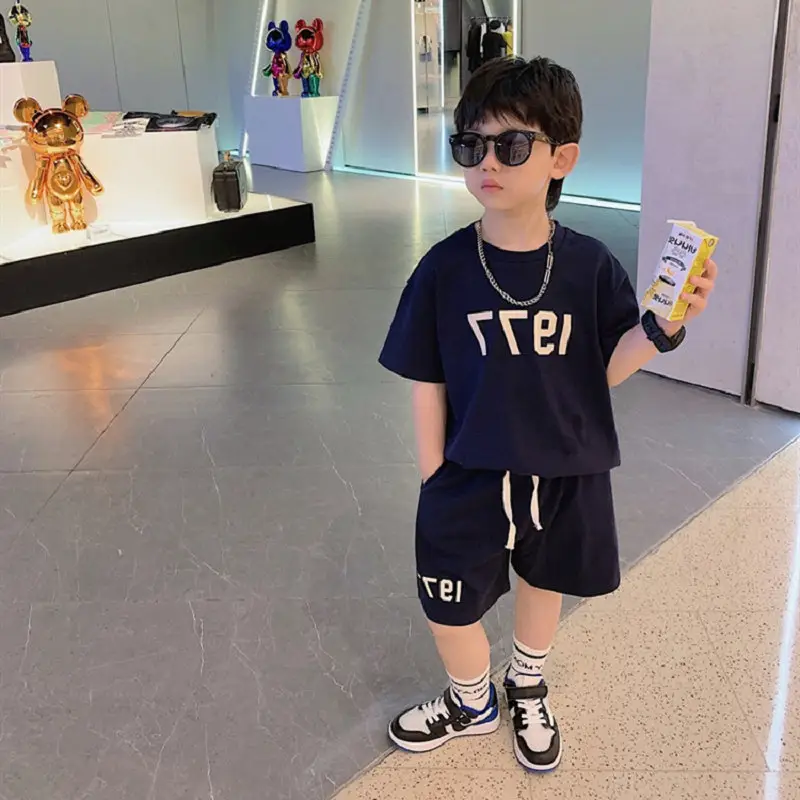 Boys Outfit Set Digital Print Shorts T-Shirt Set Size 26 - Image 3