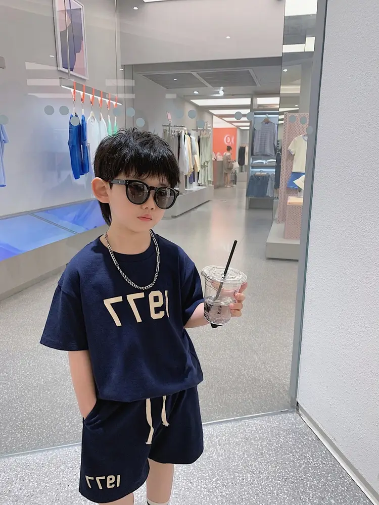Boys Outfit Set Digital Print Shorts T-Shirt Set Size 26 — feature 11