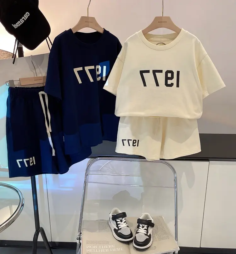 Boys Outfit Set Digital Print Shorts T-Shirt Set Size 26 — feature 13