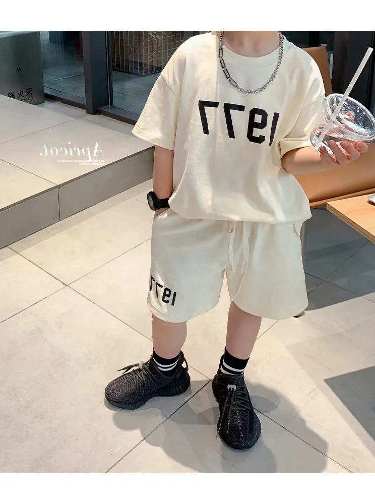 Boys Outfit Set Digital Print Shorts T-Shirt Set Size 26 — feature 3