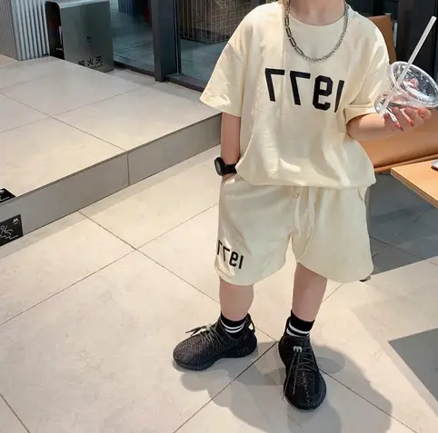 Boys Outfit Set Digital Print Shorts T-Shirt Set Size 26 — feature 4