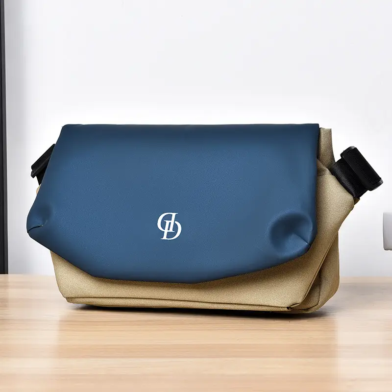Men's Black Oxford Messenger Bag Large Capacity - Image 6