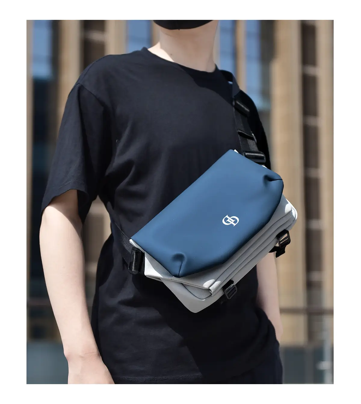 Men's Black Oxford Messenger Bag Large Capacity — feature 21
