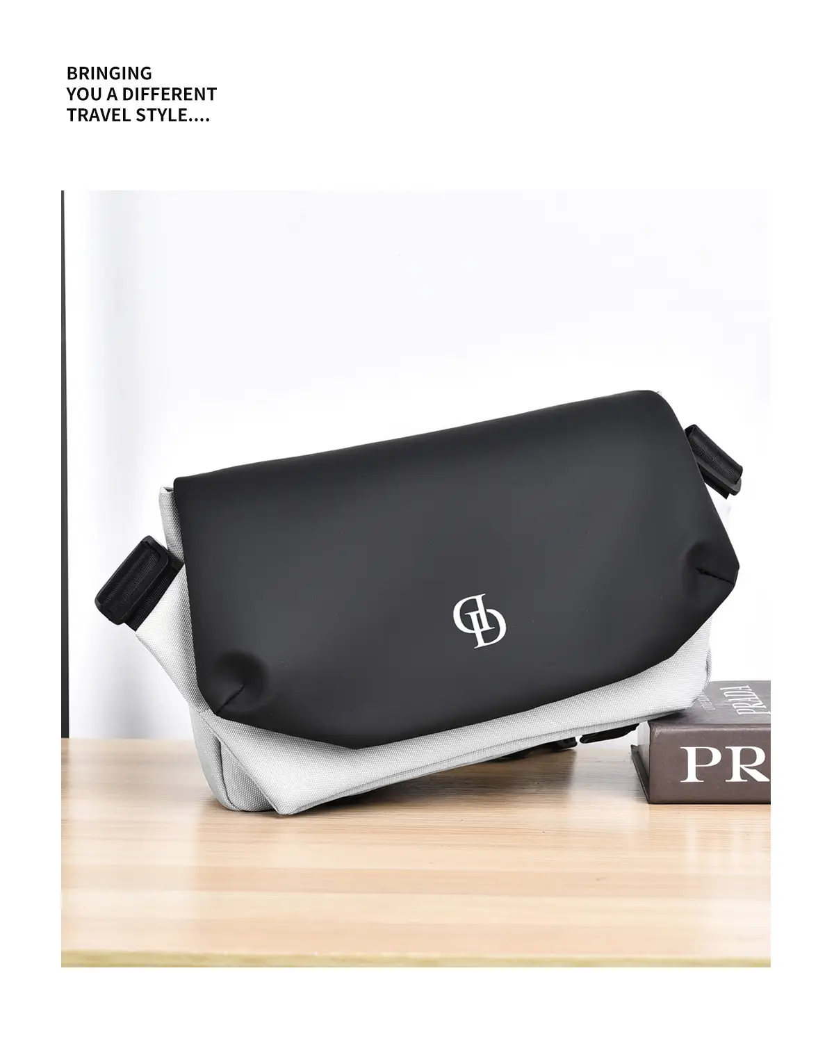 Men's Black Oxford Messenger Bag Large Capacity — feature 28