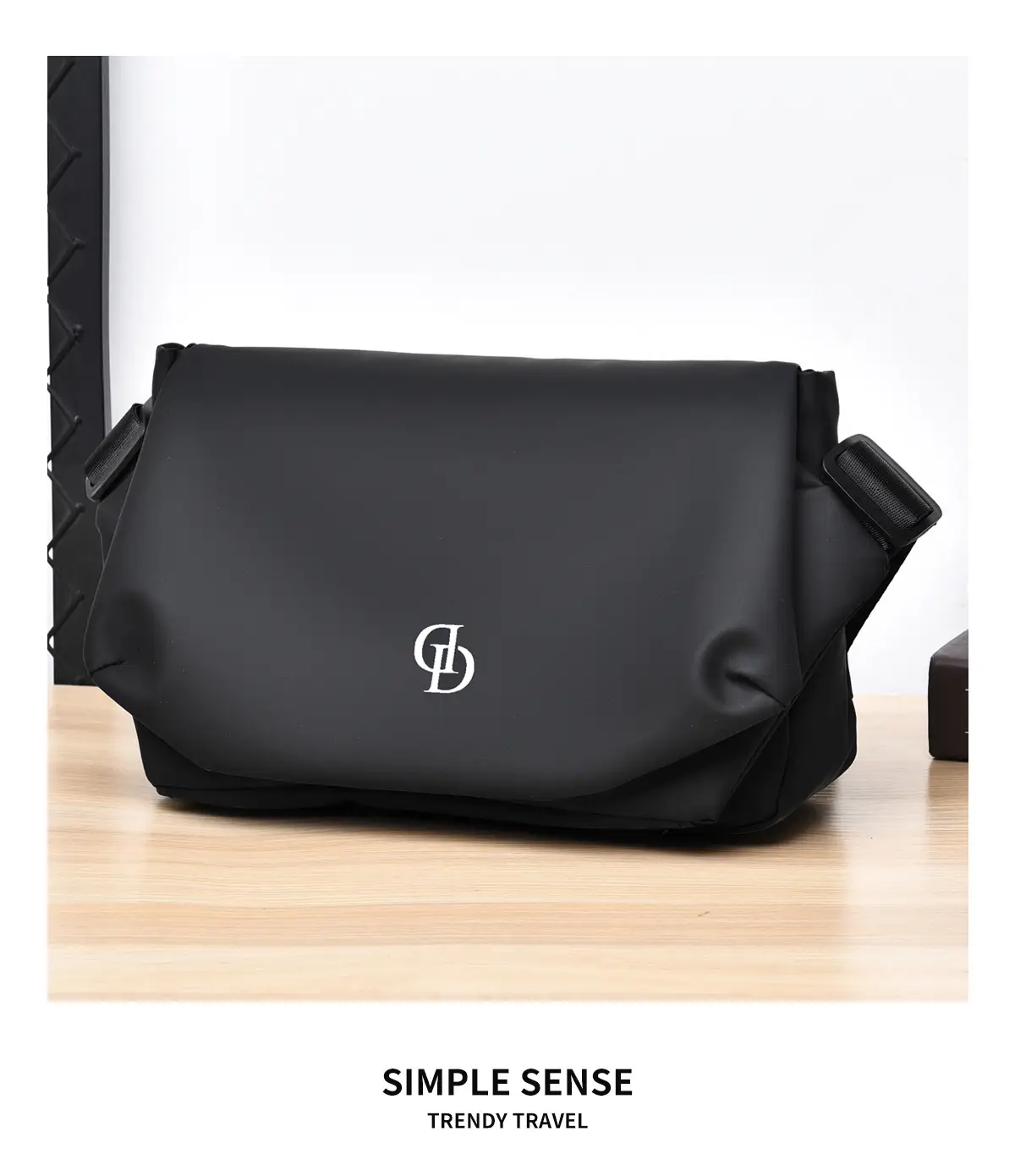 Men's Black Oxford Messenger Bag Large Capacity — feature 29