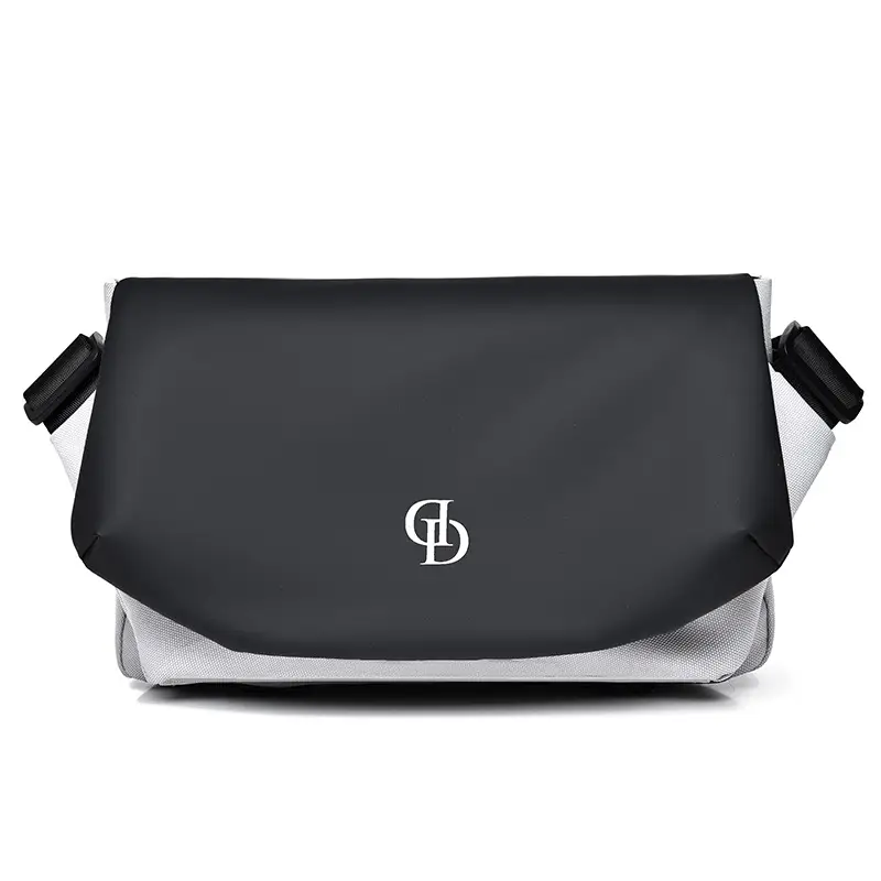 Men's Black Oxford Messenger Bag Large Capacity - Image 2
