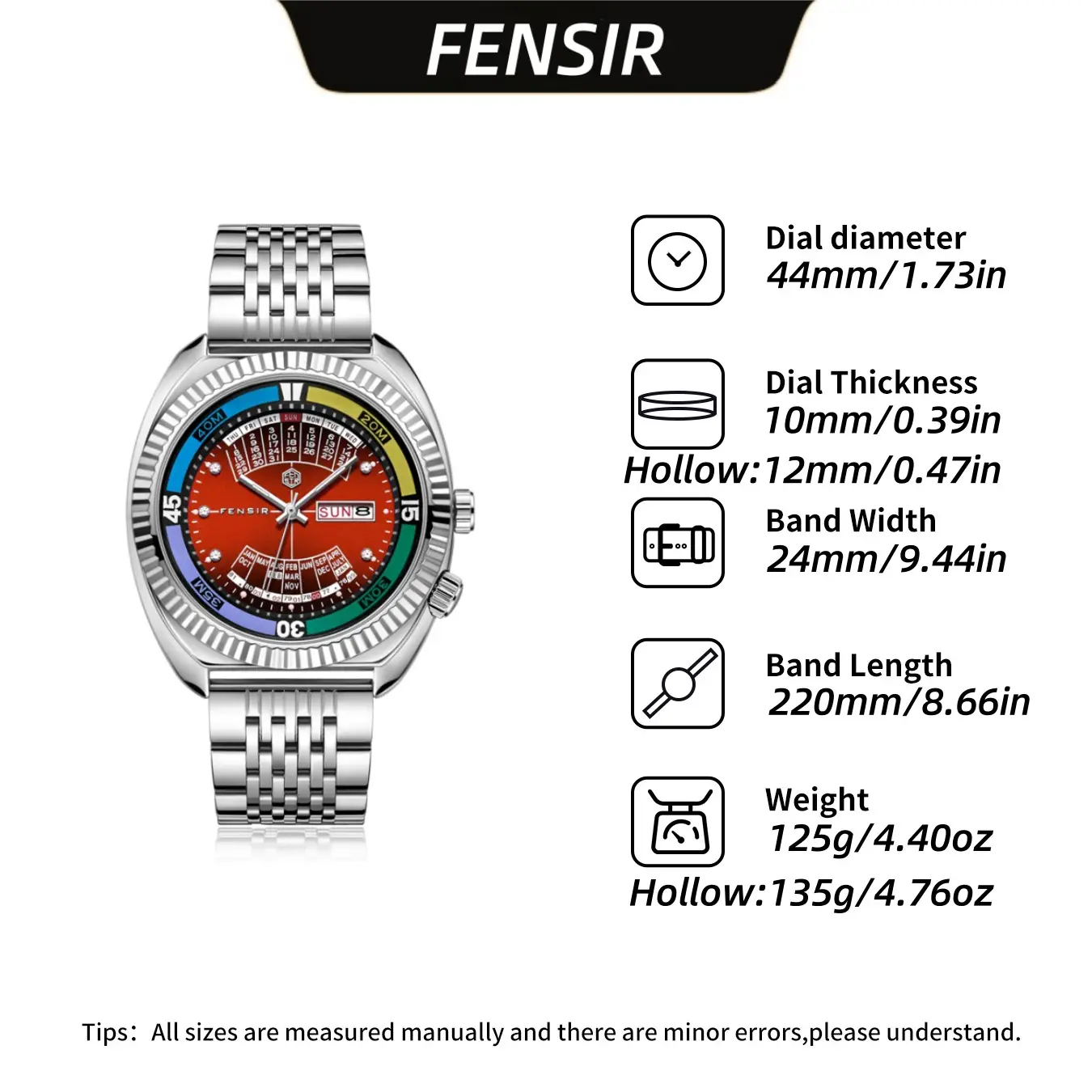 Imitation Mechanical Watch Men's Large Dial Dual Calendar Fenshi Men's Classic Men's Quartz Watch Factory Wholesale