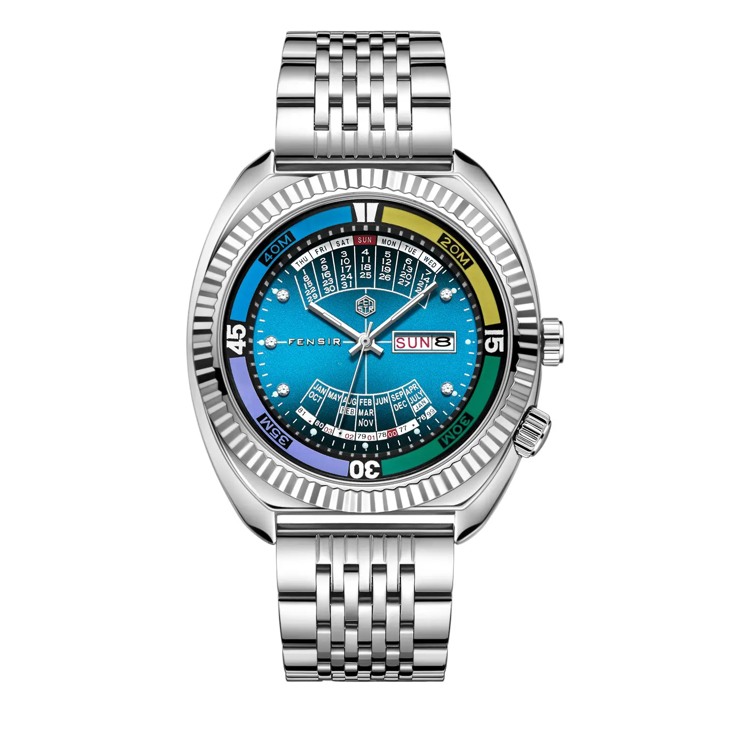 Imitation Mechanical Watch Men's Large Dial Dual Calendar Fenshi Men's Classic Men's Quartz Watch Factory Wholesale