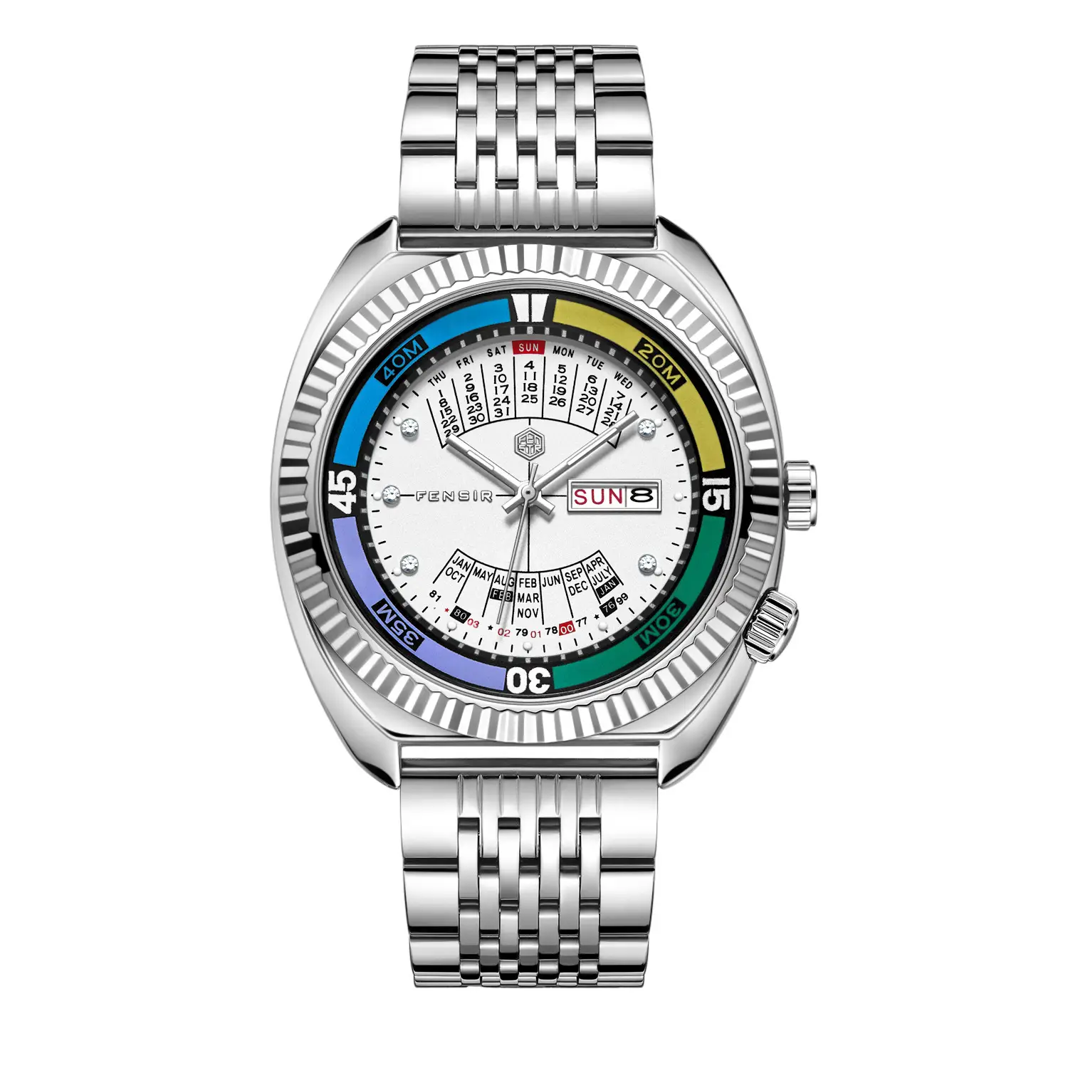 Imitation Mechanical Watch Men's Large Dial Dual Calendar Fenshi Men's Classic Men's Quartz Watch Factory Wholesale