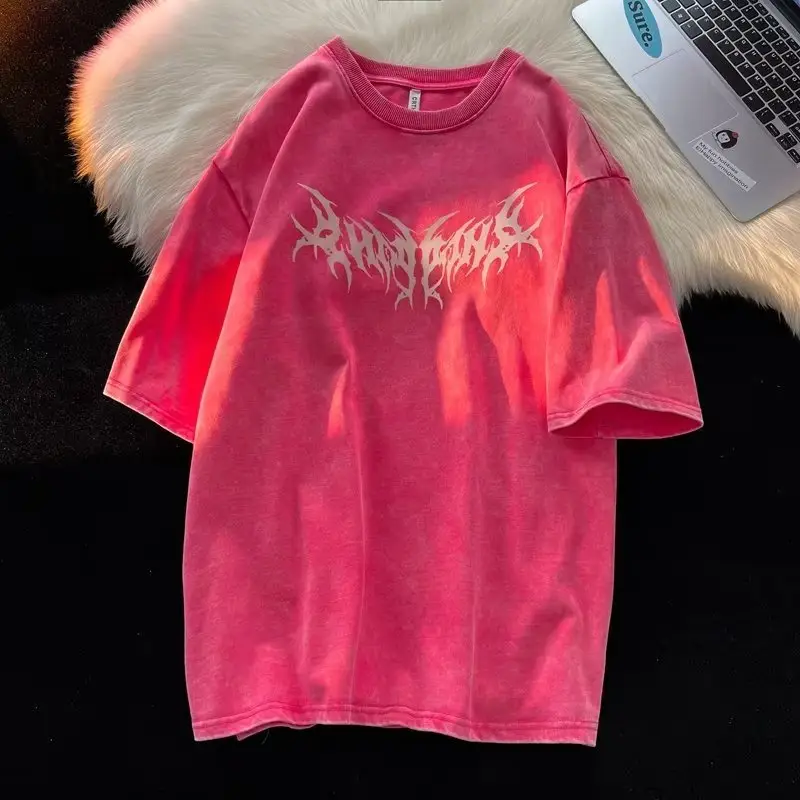 Men's Butterfly Print Short Sleeve T-Shirt Pink — feature 4
