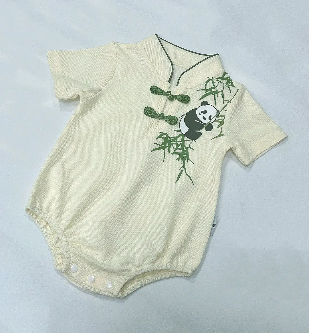 Chinese Panda Embroidered Parent Child Dress Summer Tang Suit — feature 4