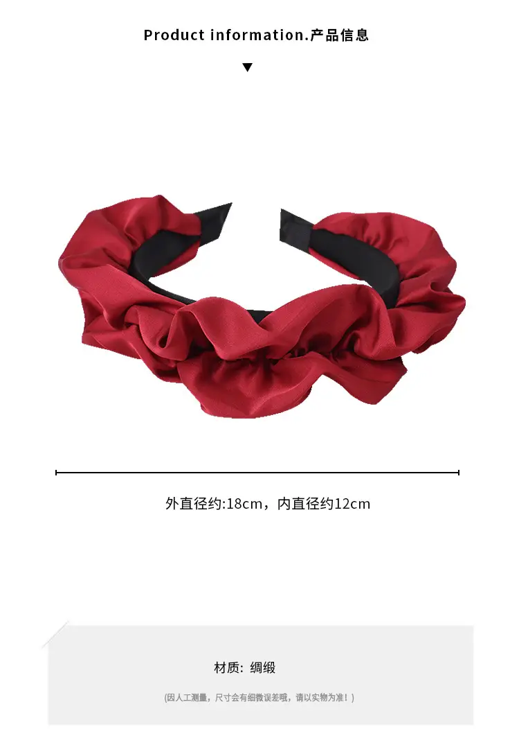 Women's White Pleated Cranial Headband Retro French Style — feature 2
