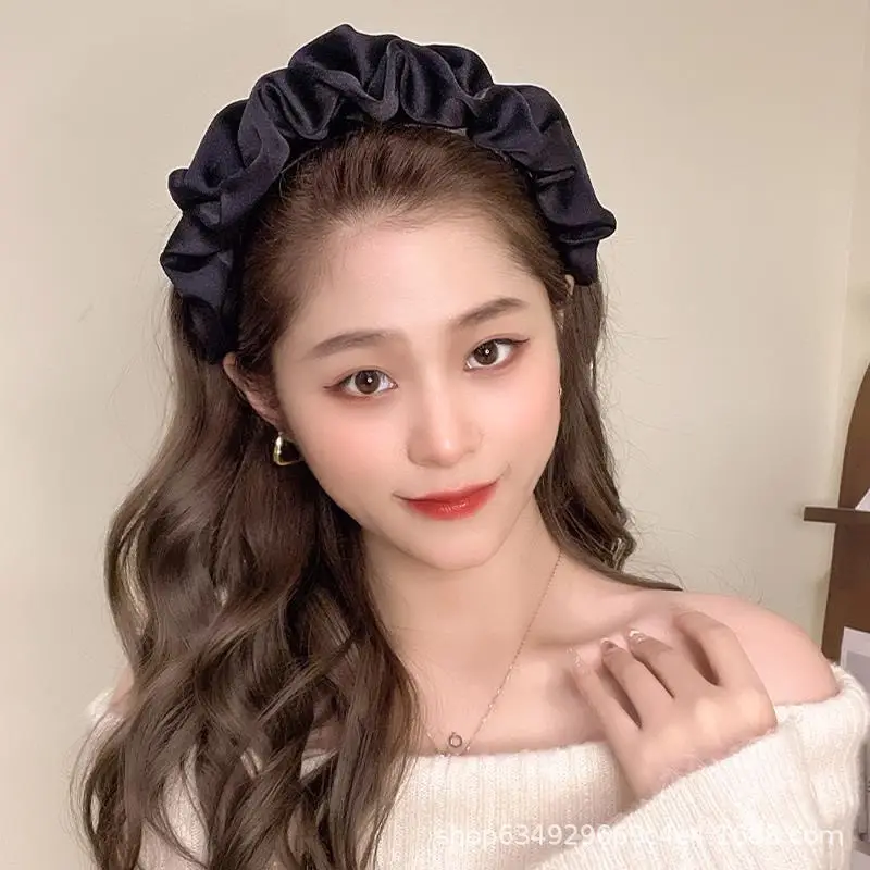 Women's White Pleated Cranial Headband Retro French Style — feature 8