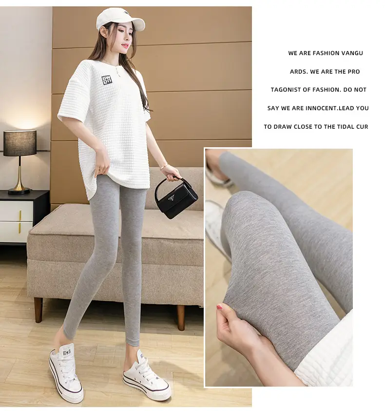 Women's Black High Waist Elastic Leggings Large Size — feature 14