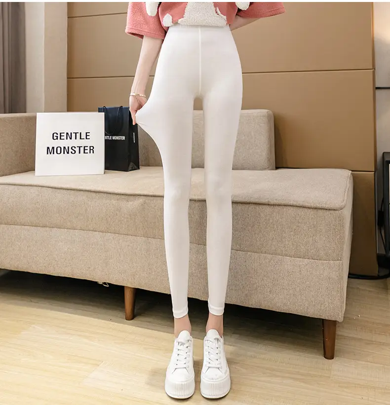 Women's Black High Waist Elastic Leggings Large Size — feature 20