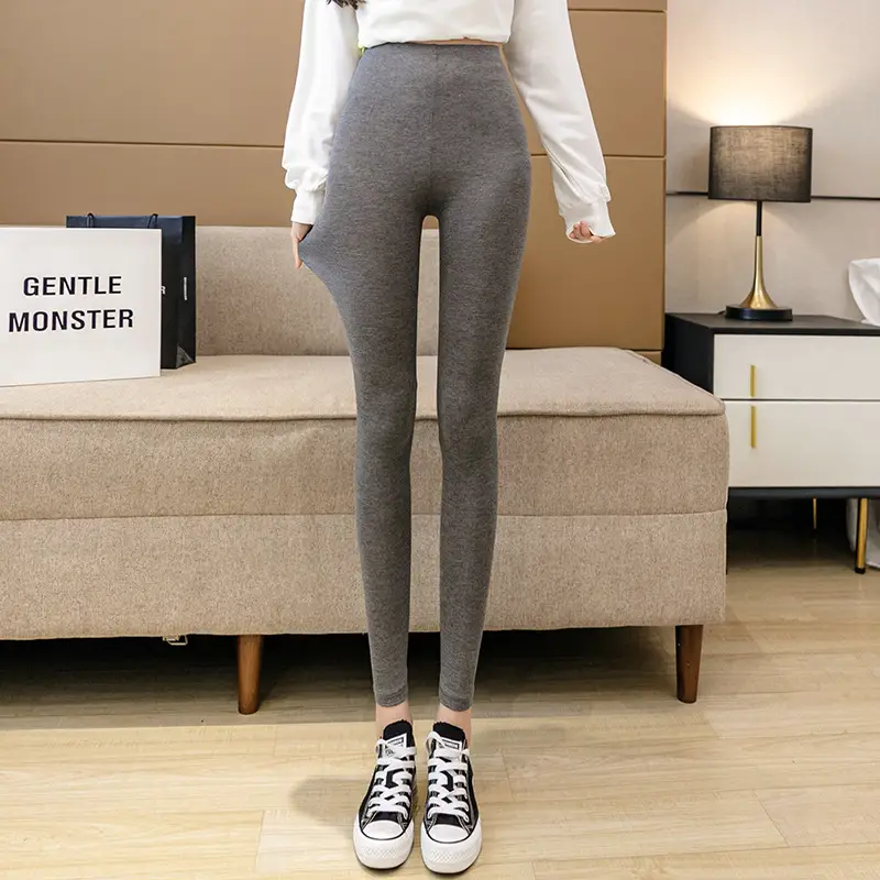 Women's Black High Waist Elastic Leggings Large Size - Image 3