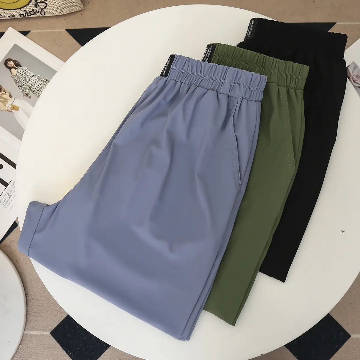 Men Ice Silk K-Style Pants 100kg Plus Size - Image 5