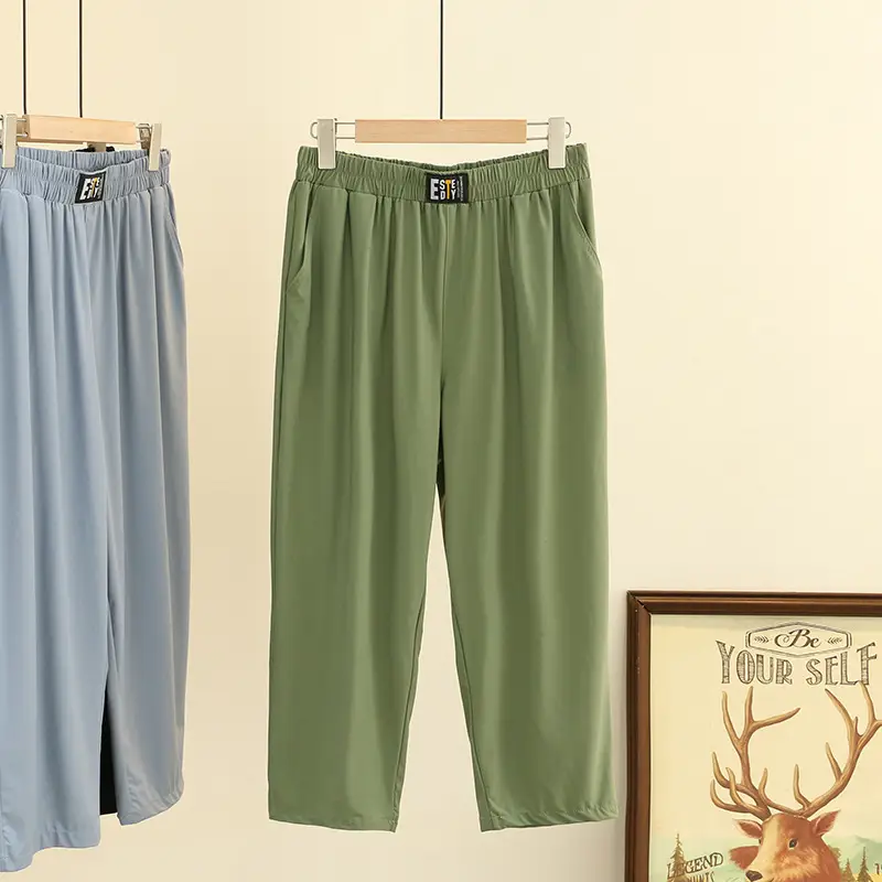 Men Ice Silk K-Style Pants 100kg Plus Size - Image 2