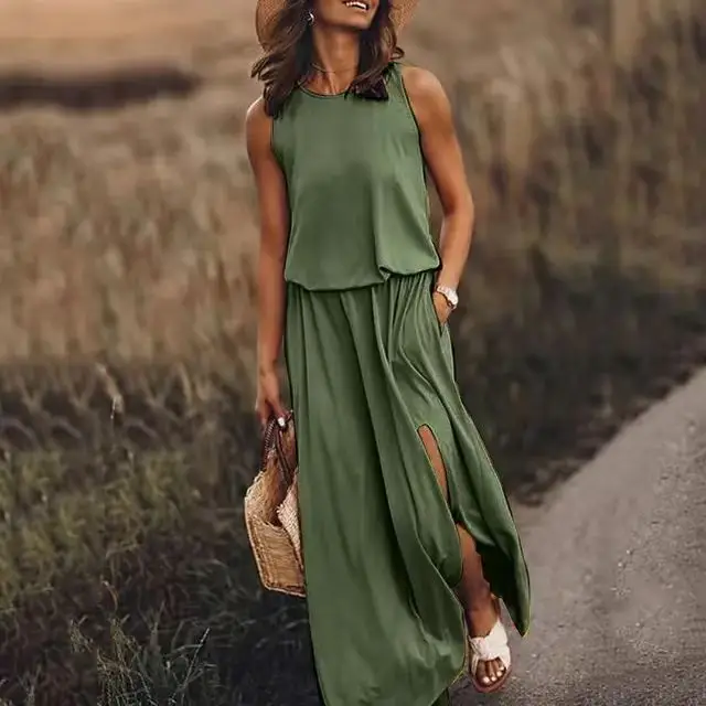 2025 White Sleeveless Cross-Border Dress with Long Skirt - Image 10