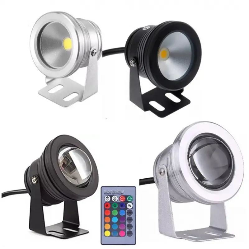 10WRGB underwater lamp colorful rotating remote control color changing underwater lamp 12v swimming pool lamp fish tank landscape lamp fountain lamp