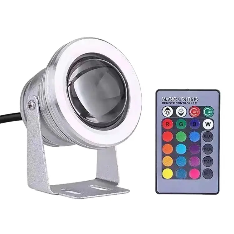 10WRGB underwater lamp colorful rotating remote control color changing underwater lamp 12v swimming pool lamp fish tank landscape lamp fountain lamp