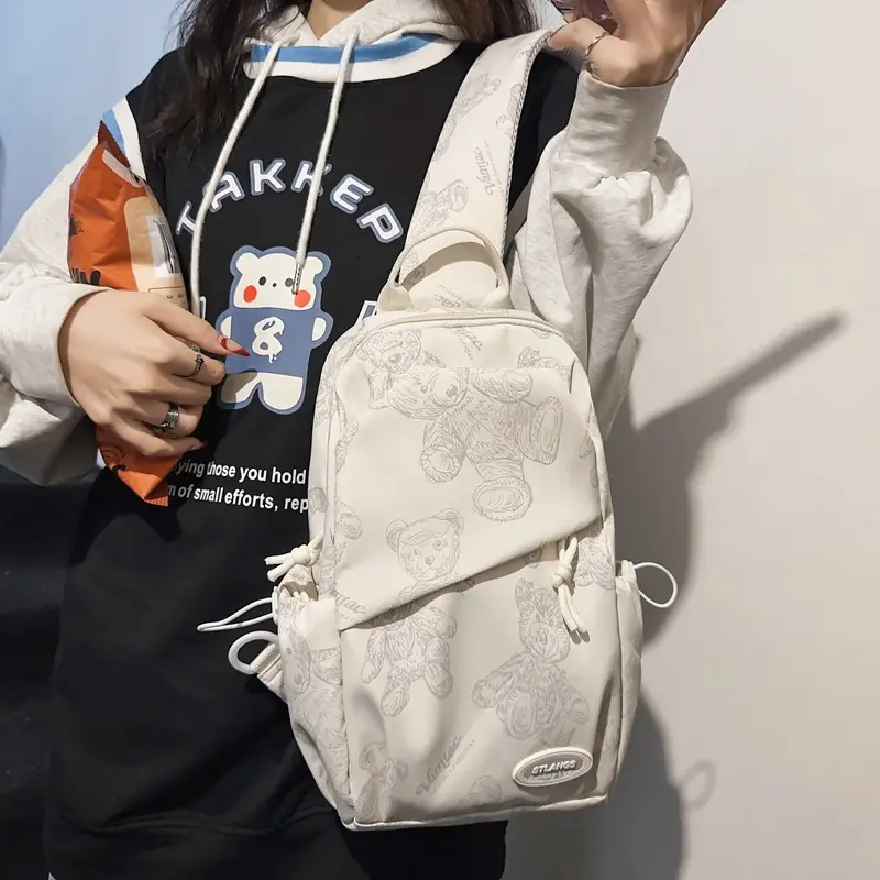Men Casual Japanese Shoulder Bag Black Student Fashion - Image 11