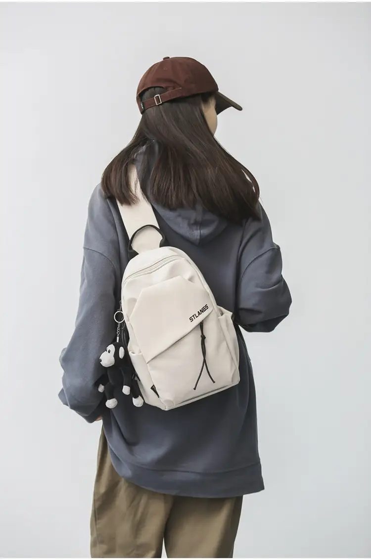Men Casual Japanese Shoulder Bag Black Student Fashion — feature 11