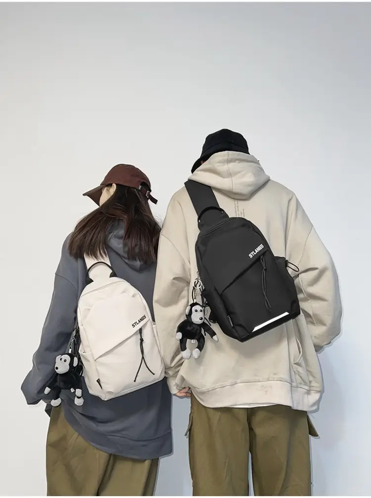 Men Casual Japanese Shoulder Bag Black Student Fashion — feature 14