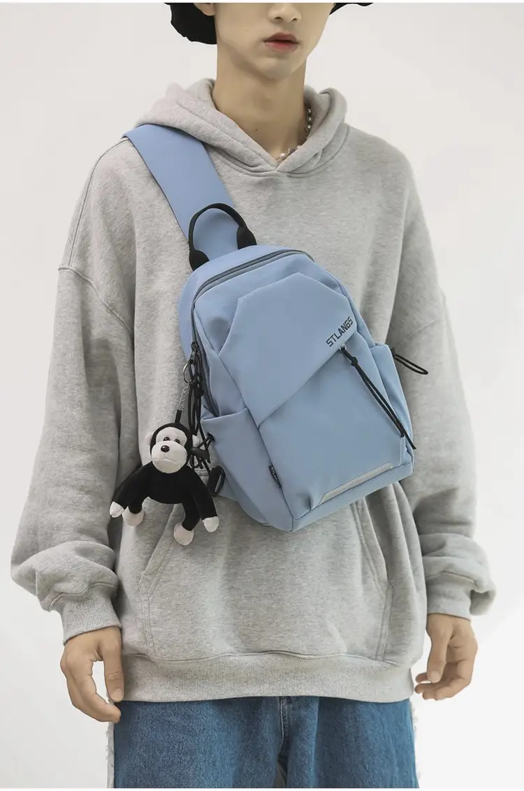 Men Casual Japanese Shoulder Bag Black Student Fashion — feature 24