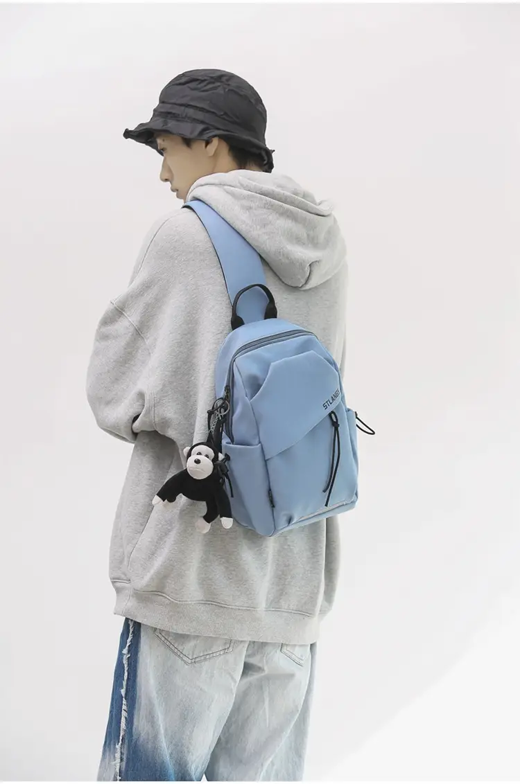 Men Casual Japanese Shoulder Bag Black Student Fashion — feature 26