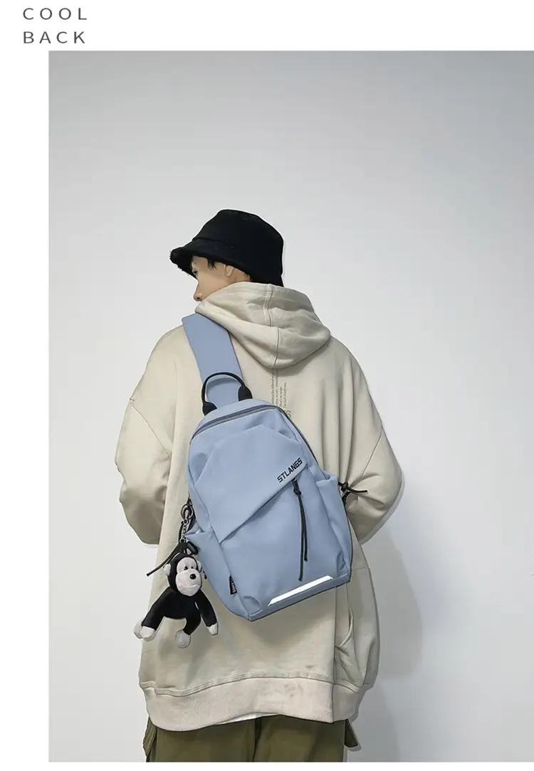 Men Casual Japanese Shoulder Bag Black Student Fashion — feature 29