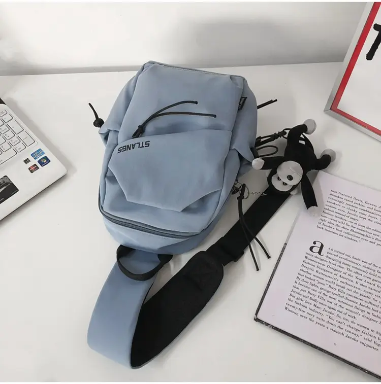 Men Casual Japanese Shoulder Bag Black Student Fashion — feature 38