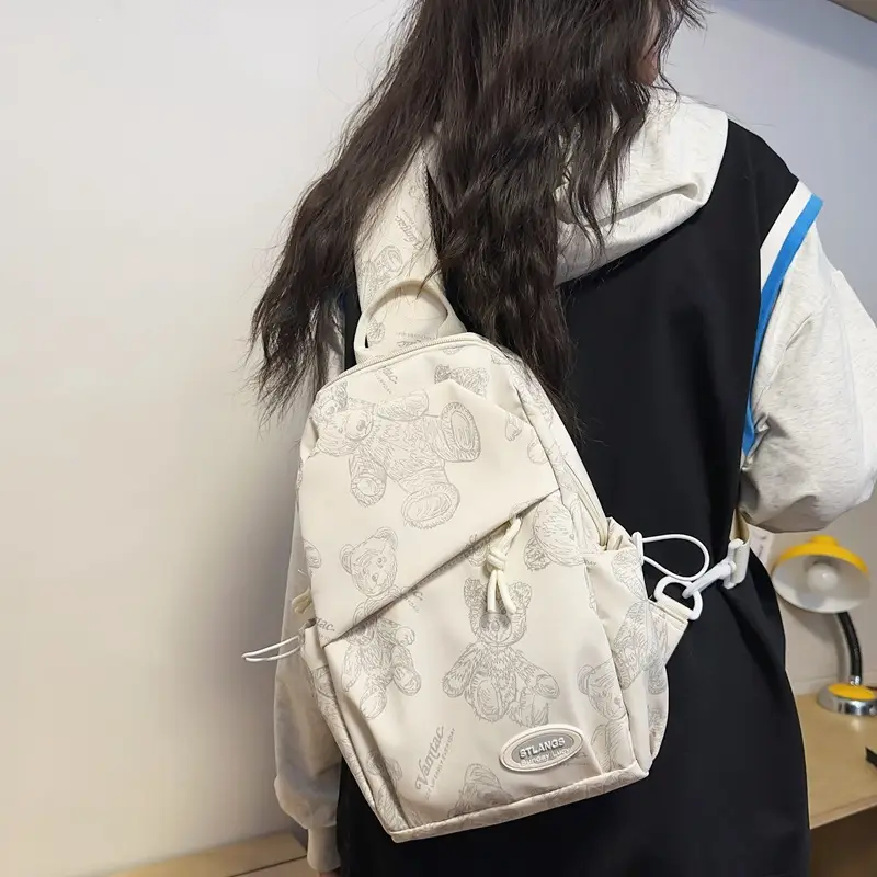 Men Casual Japanese Shoulder Bag Black Student Fashion - Image 5