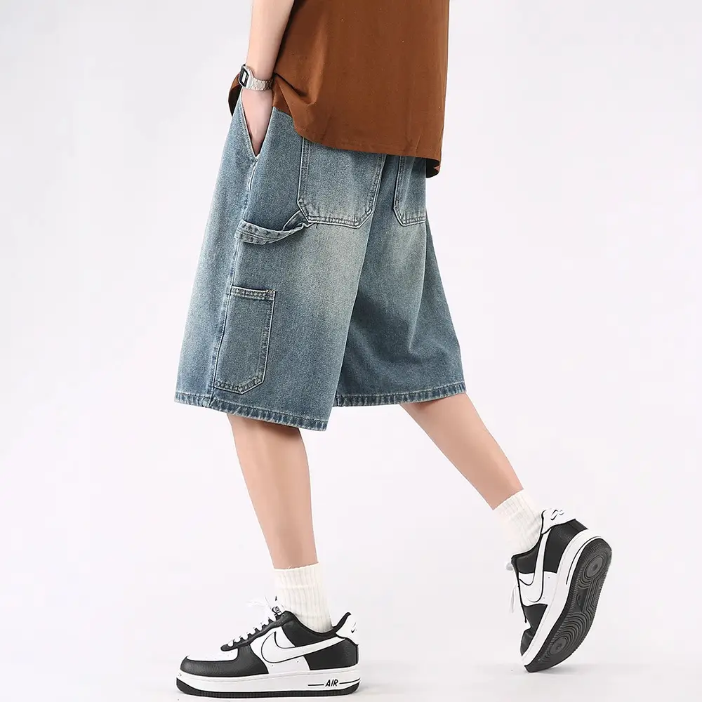 Denim Shorts Men Summer Loose Wide Leg 2023 - Image 4