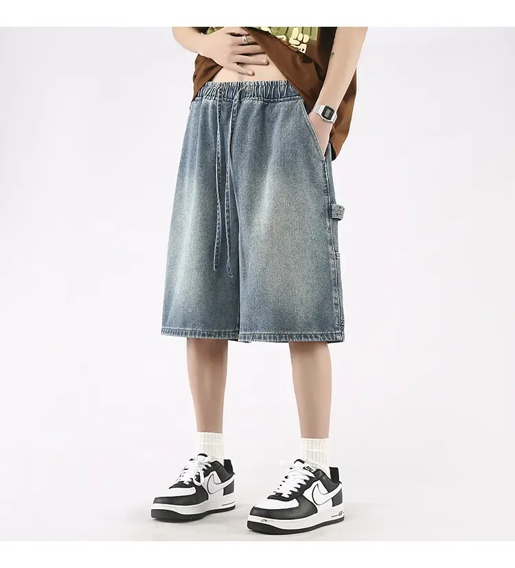Denim Shorts Men Summer Loose Wide Leg 2023 — feature 13