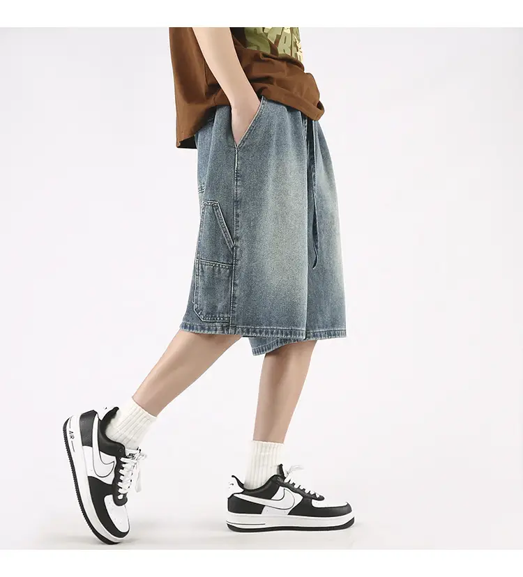 Denim Shorts Men Summer Loose Wide Leg 2023 — feature 14