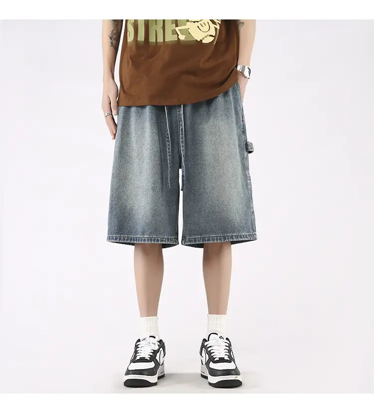 Denim Shorts Men Summer Loose Wide Leg 2023 — feature 16