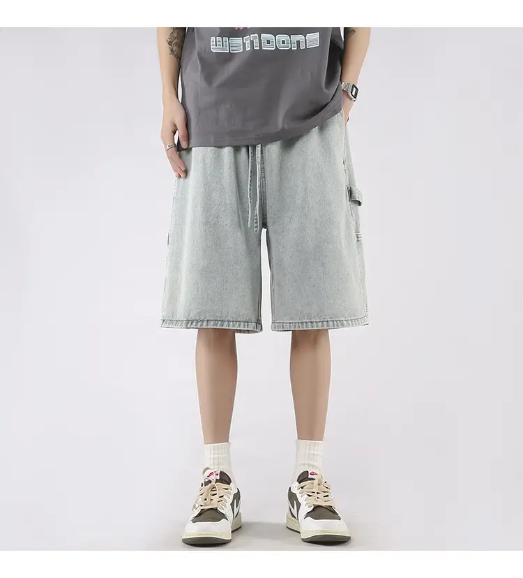 Denim Shorts Men Summer Loose Wide Leg 2023 — feature 4
