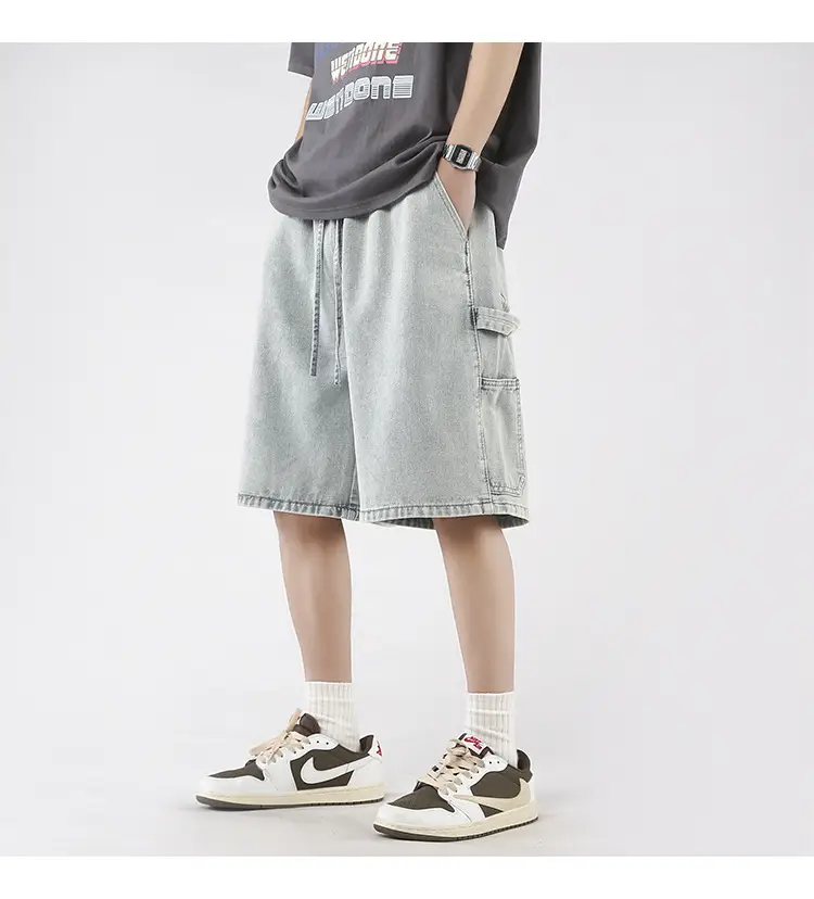 Denim Shorts Men Summer Loose Wide Leg 2023 — feature 7