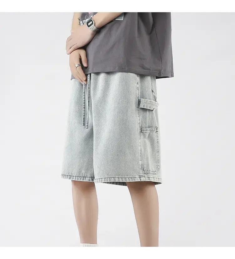 Denim Shorts Men Summer Loose Wide Leg 2023 — feature 9