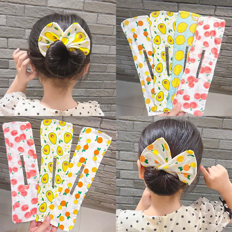 Fruit Print Hairpin for Girls Bow Ball Hair Accessory - Image 8