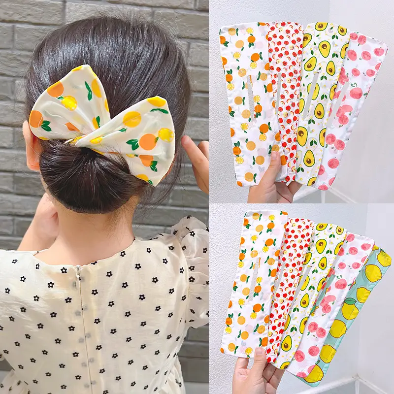 Fruit Print Hairpin for Girls Bow Ball Hair Accessory - Image 9